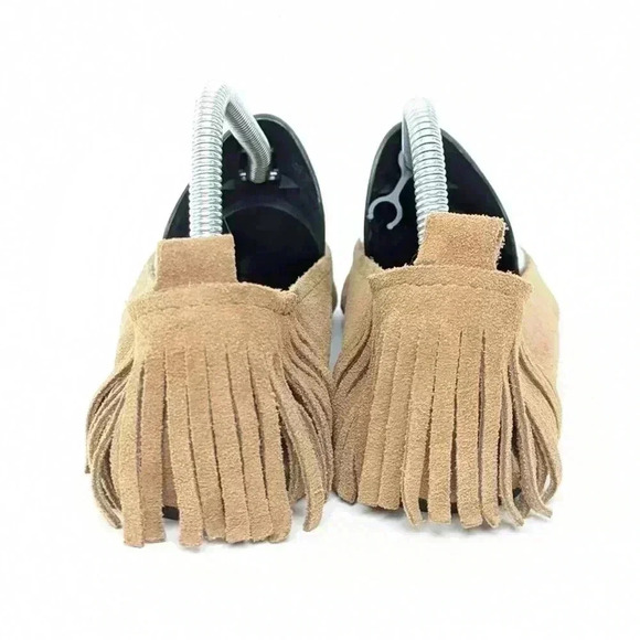 Mojo Moxy Leather Fringe Tassel Ballet Flats - 9 - Picture 6 of 12